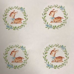 White gift tag stickers.